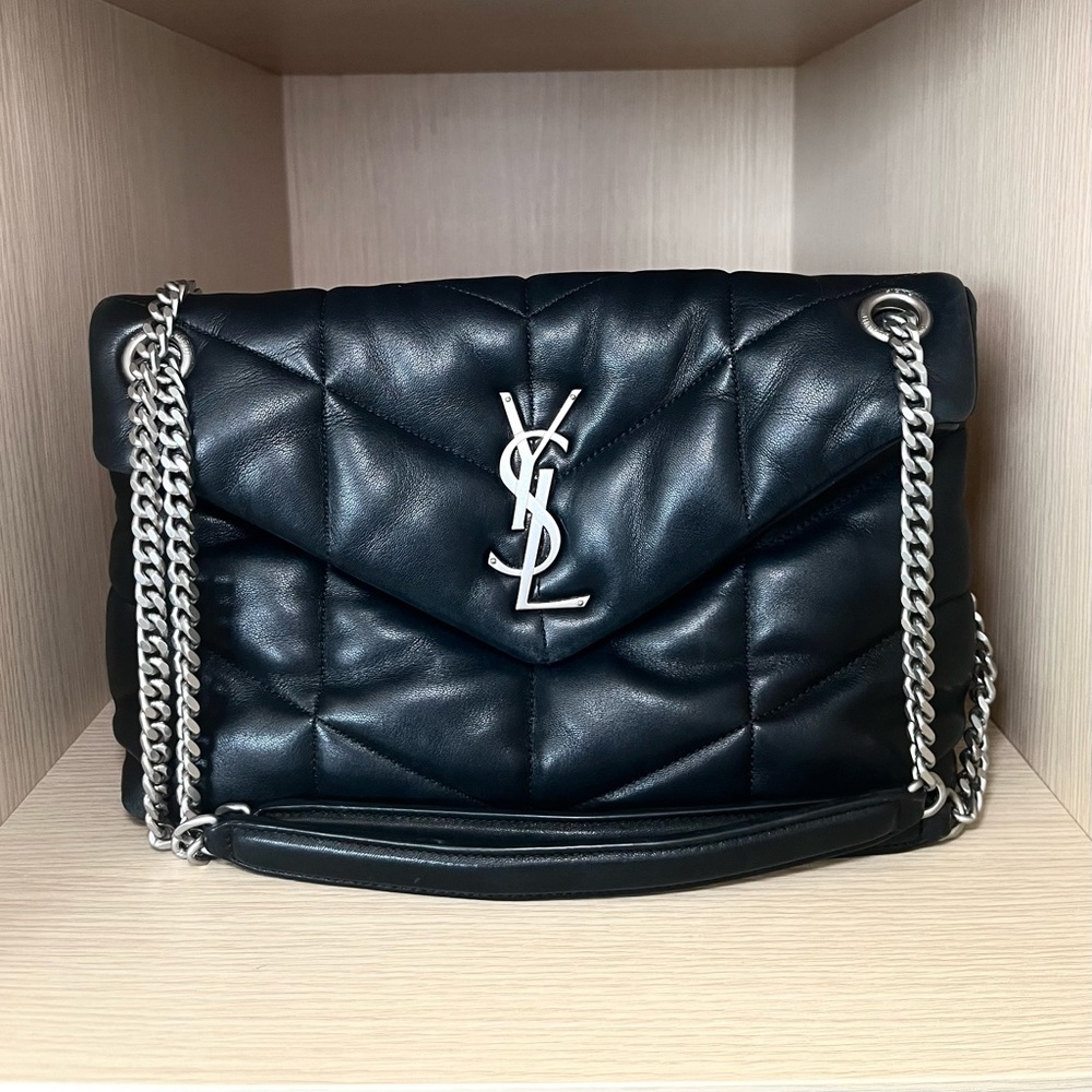 YSL 2022 Small Lou Lou Puffer Chain Shoulder Bag